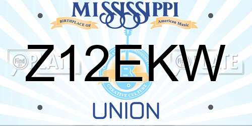 Z12EKW Mississippi License Plate