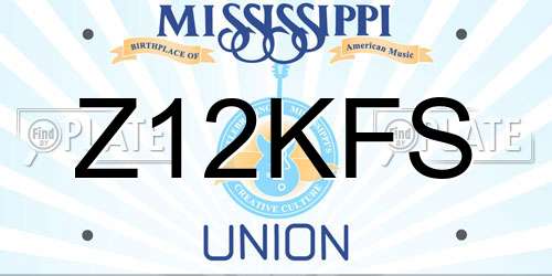 Z12KFS Mississippi License Plate