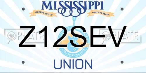 Z12SEV Mississippi License Plate