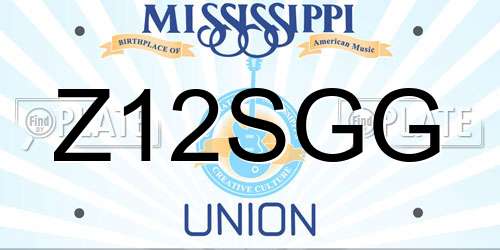 Z12SGG Mississippi License Plate