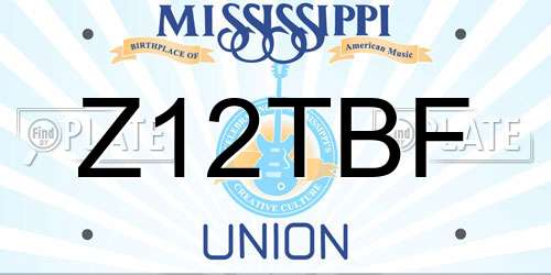 Z12TBF Mississippi License Plate