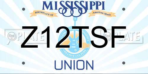 Z12TSF Mississippi License Plate
