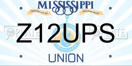 Z12UPS Mississippi License Plate
