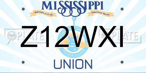 Z12WXI Mississippi License Plate