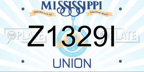 Z1329I Mississippi License Plate