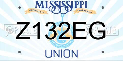 Z132EG Mississippi License Plate