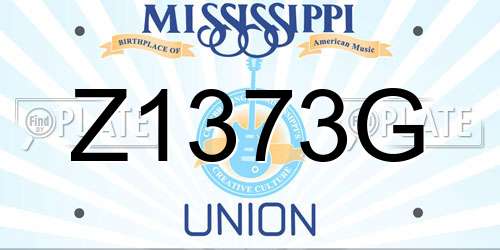 Z1373G Mississippi License Plate
