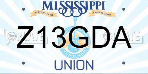 Z13GDA Mississippi License Plate
