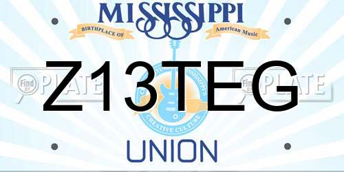 Z13TEG Mississippi License Plate
