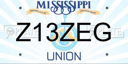 Z13ZEG Mississippi License Plate