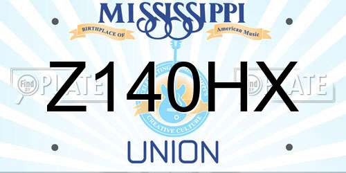 Z140HX Mississippi License Plate