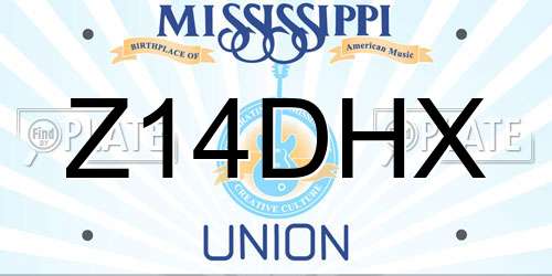 Z14DHX Mississippi License Plate