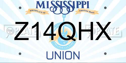 Z14QHX Mississippi License Plate