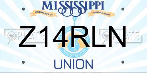 Z14RLN Mississippi License Plate