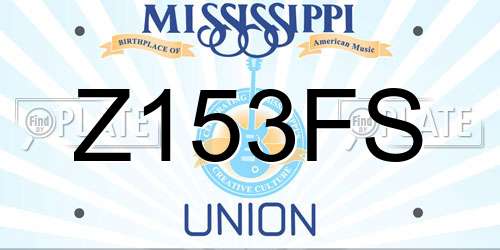 Z153FS Mississippi License Plate