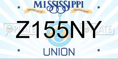 Z155NY Mississippi License Plate