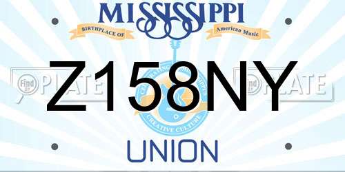 Z158NY Mississippi License Plate