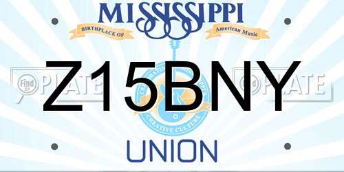 Z15BNY Mississippi License Plate