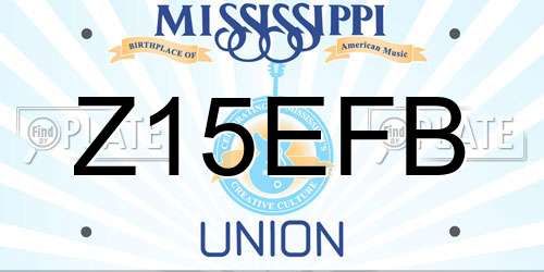 Z15EFB Mississippi License Plate