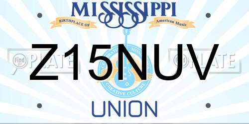 Z15NUV Mississippi License Plate