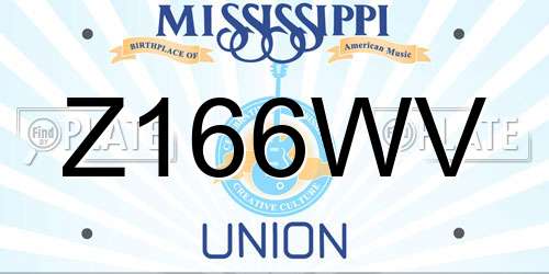 Z166WV Mississippi License Plate