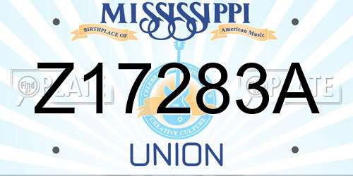 Z17283A Mississippi License Plate