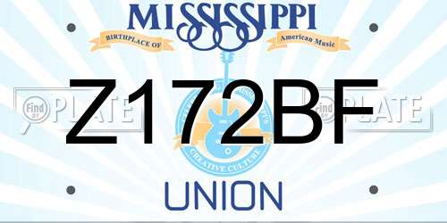 Z172BF Mississippi License Plate