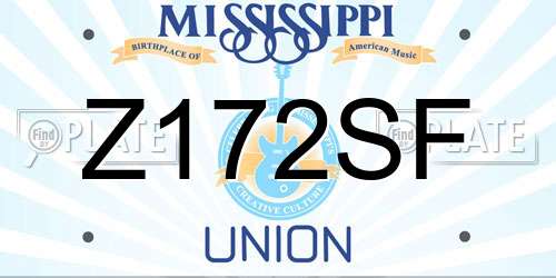 Z172SF Mississippi License Plate