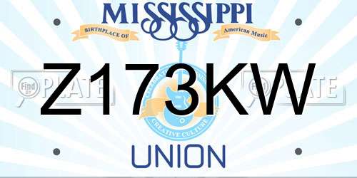 Z173KW Mississippi License Plate