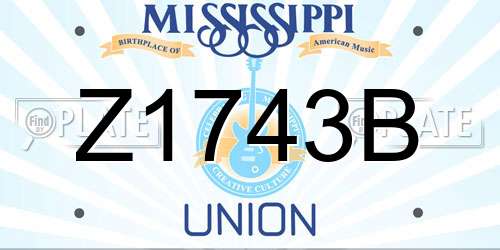 Z1743B Mississippi License Plate