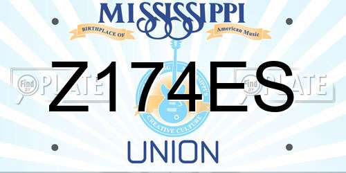 Z174ES Mississippi License Plate