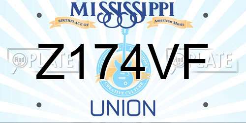 Z174VF Mississippi License Plate