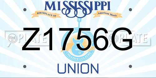 Z1756G Mississippi License Plate