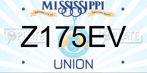 Z175EV Mississippi License Plate