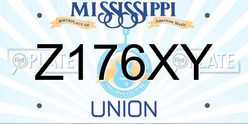 Z176XY Mississippi License Plate