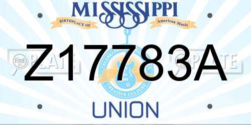 Z17783A Mississippi License Plate