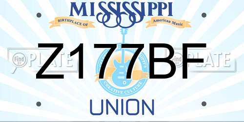 Z177BF Mississippi License Plate