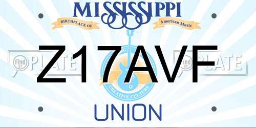 Z17AVF Mississippi License Plate