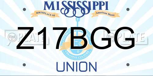 Z17BGG Mississippi License Plate