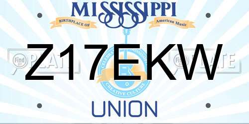 Z17EKW Mississippi License Plate