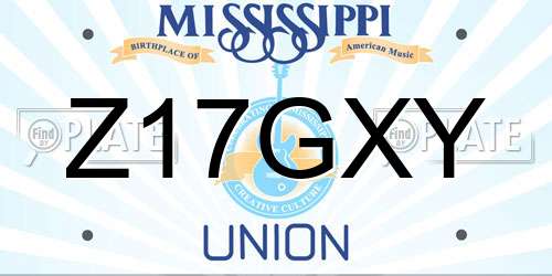 Z17GXY Mississippi License Plate