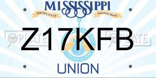 Z17KFB Mississippi License Plate