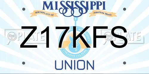 Z17KFS Mississippi License Plate