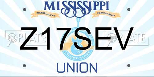 Z17SEV Mississippi License Plate