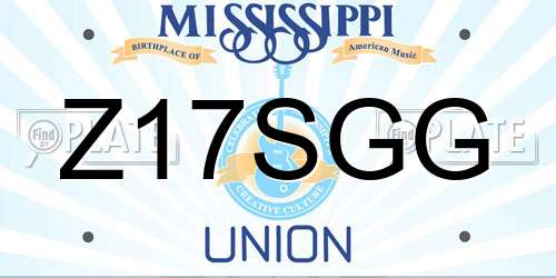 Z17SGG Mississippi License Plate