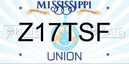 Z17TSF Mississippi License Plate