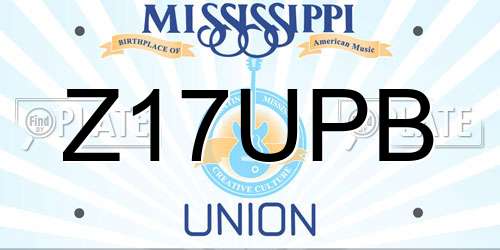 Z17UPB Mississippi License Plate