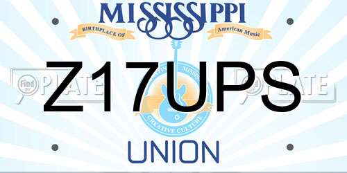 Z17UPS Mississippi License Plate