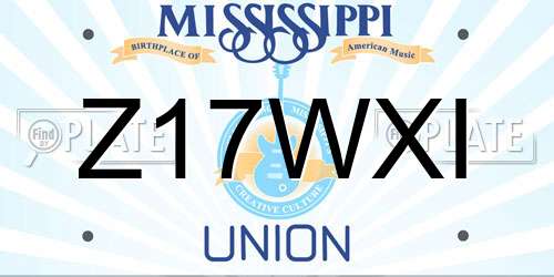 Z17WXI Mississippi License Plate