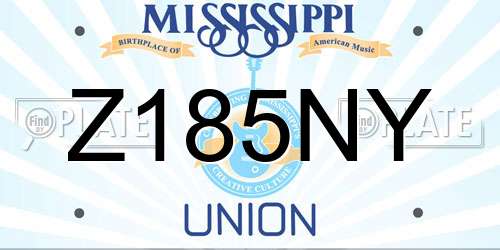 Z185NY Mississippi License Plate